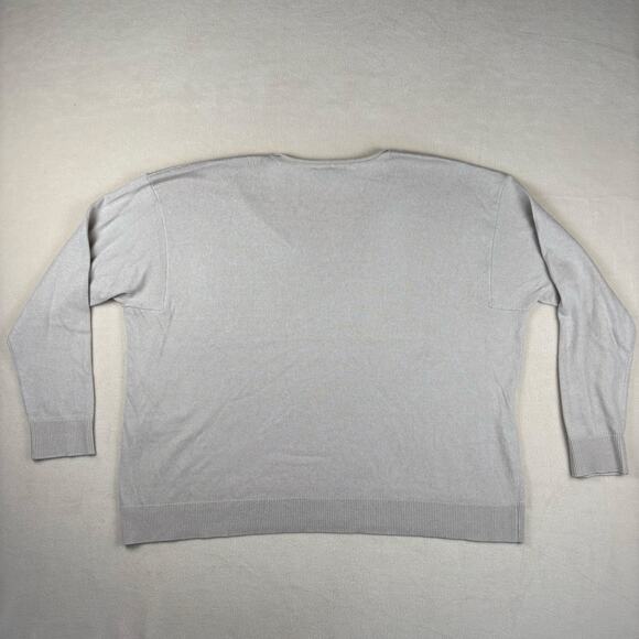 Eileen Fisher Women's Beige Peruvian Organic Cotton blend V Neck Petite Small - Picture 2 of 8